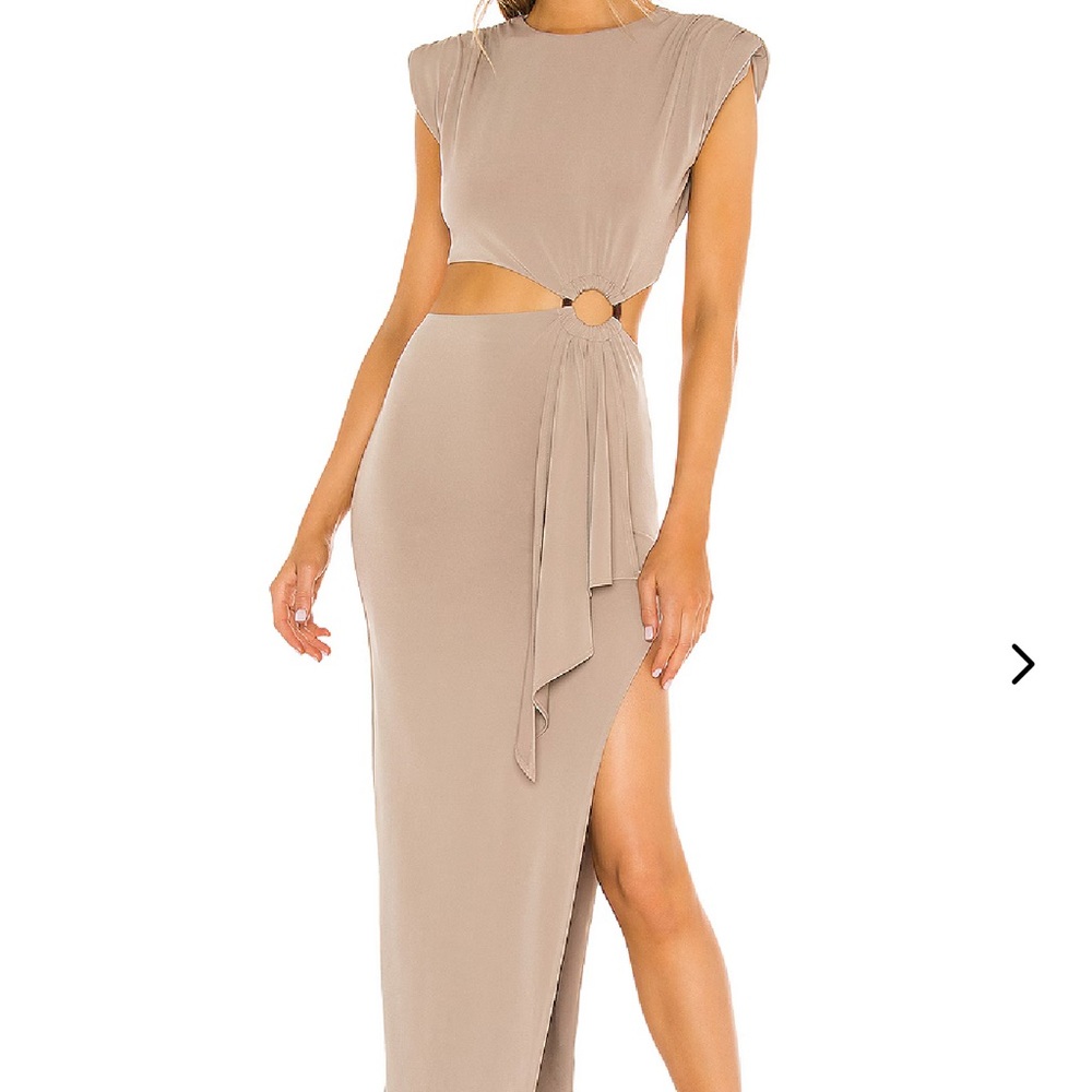Lovers + Friends Encore Dress, Tan Sleeveless Sheath Maxi Dress
